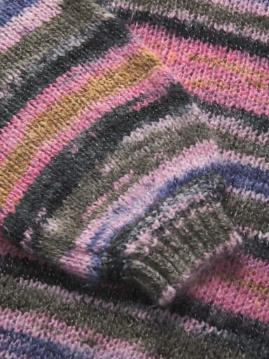 Jjxx - Jxamelia Crew Neck Knit - 4841933 Barberry /Multi Color Strikbluser 