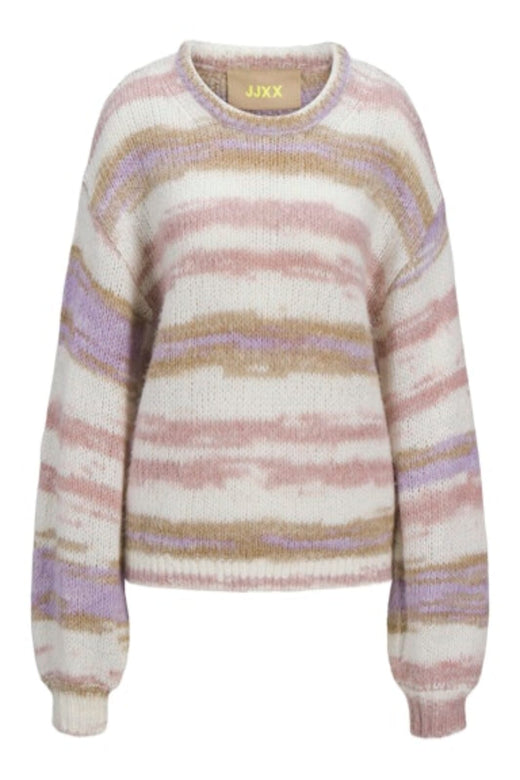 Jjxx - Jxamelia Crew Neck Knit - 4862529 Fog /Multi Color Strikbluser 
