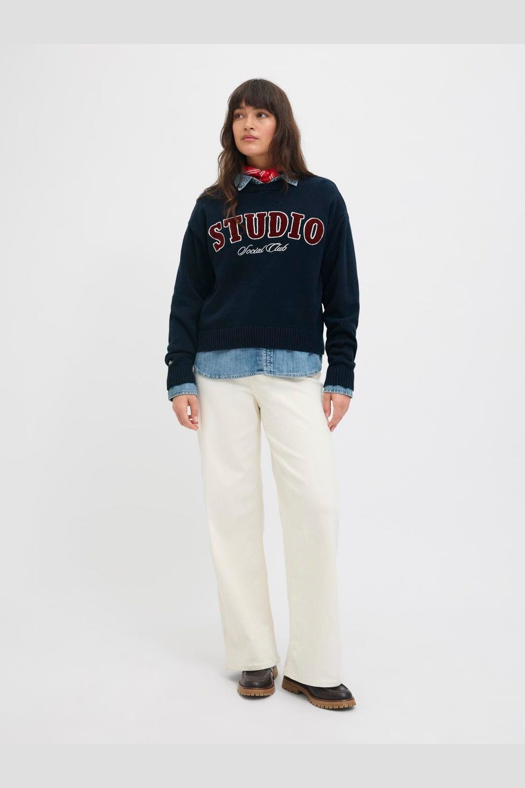 Jjxx - Jxbrook Crew Neck Knit - 4842271 Maritime Blue /Studio