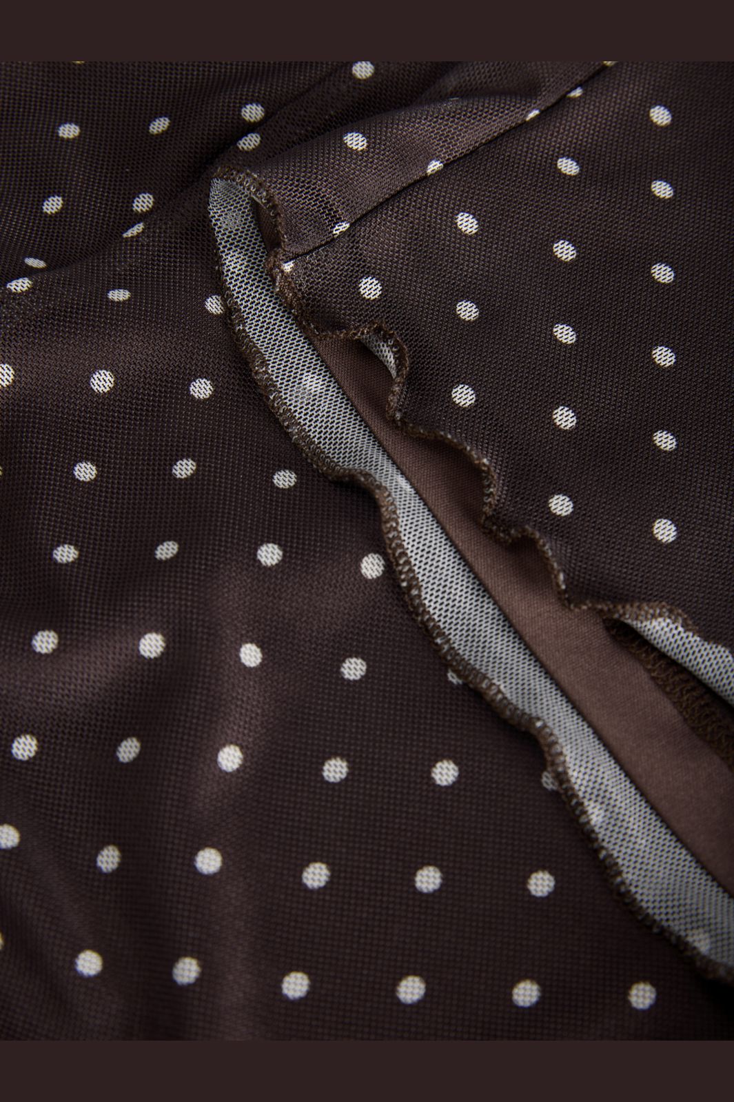 Jjxx - Jxelvira Mesh Sl Scarf Top - 4954829 Seal Brown Dot