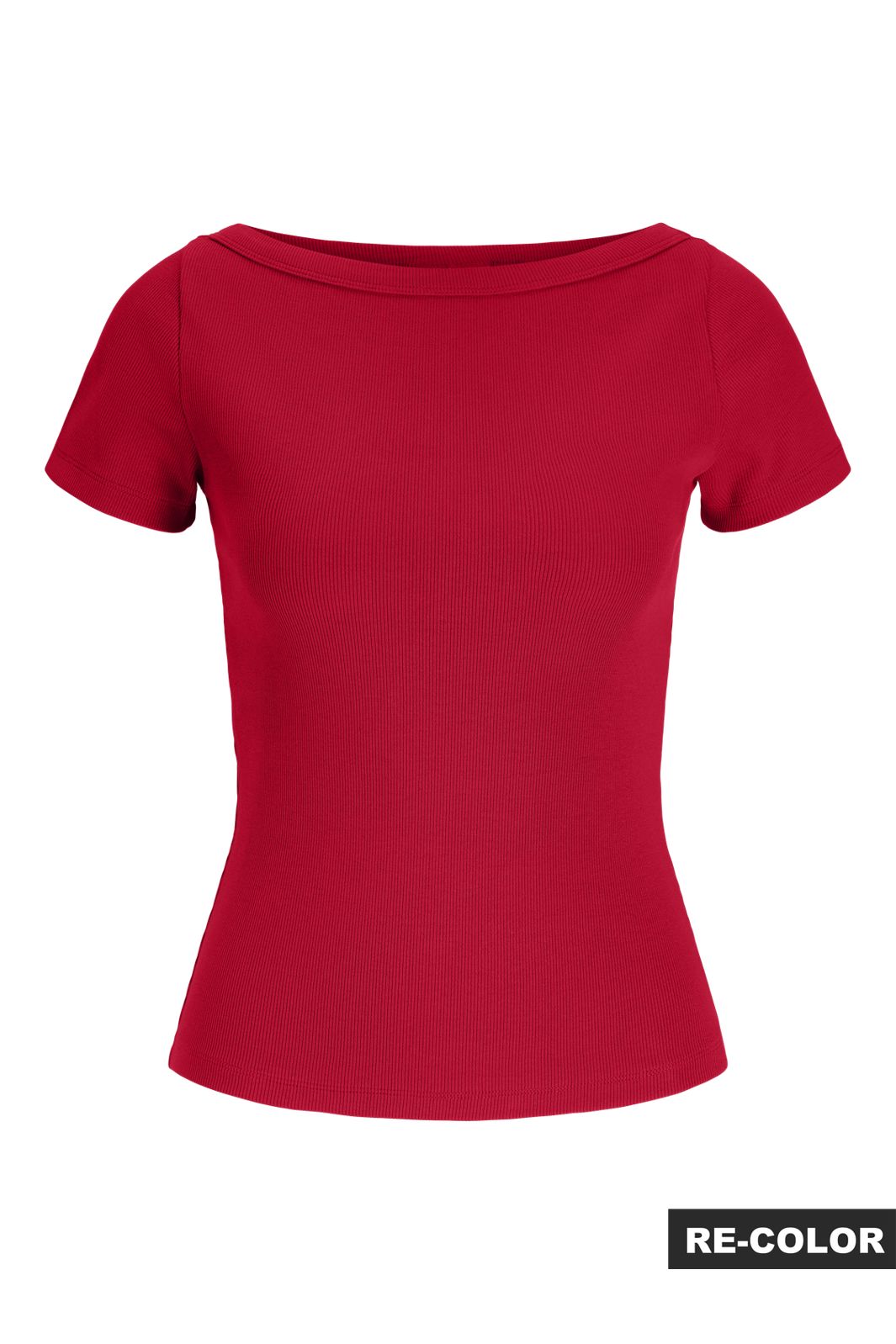 Jjxx - Jxfifi Str Ss Boatneck Tee - 5267246 Tango Red