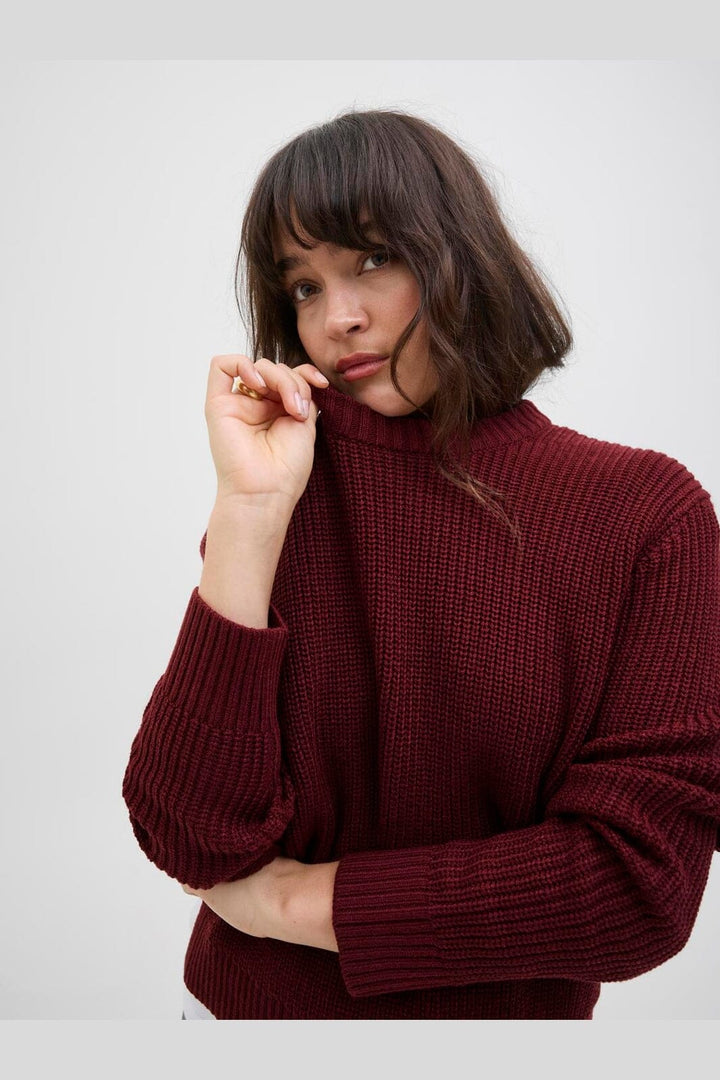 Jjxx - Jxglobal Crew Neck Knit - 4897324 Cabernet