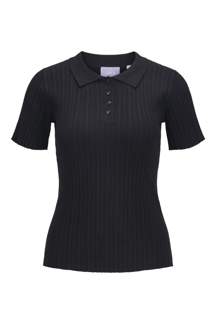 Jjxx - Jxhadley Tight Ss Polo Knit - 4791542 Black
