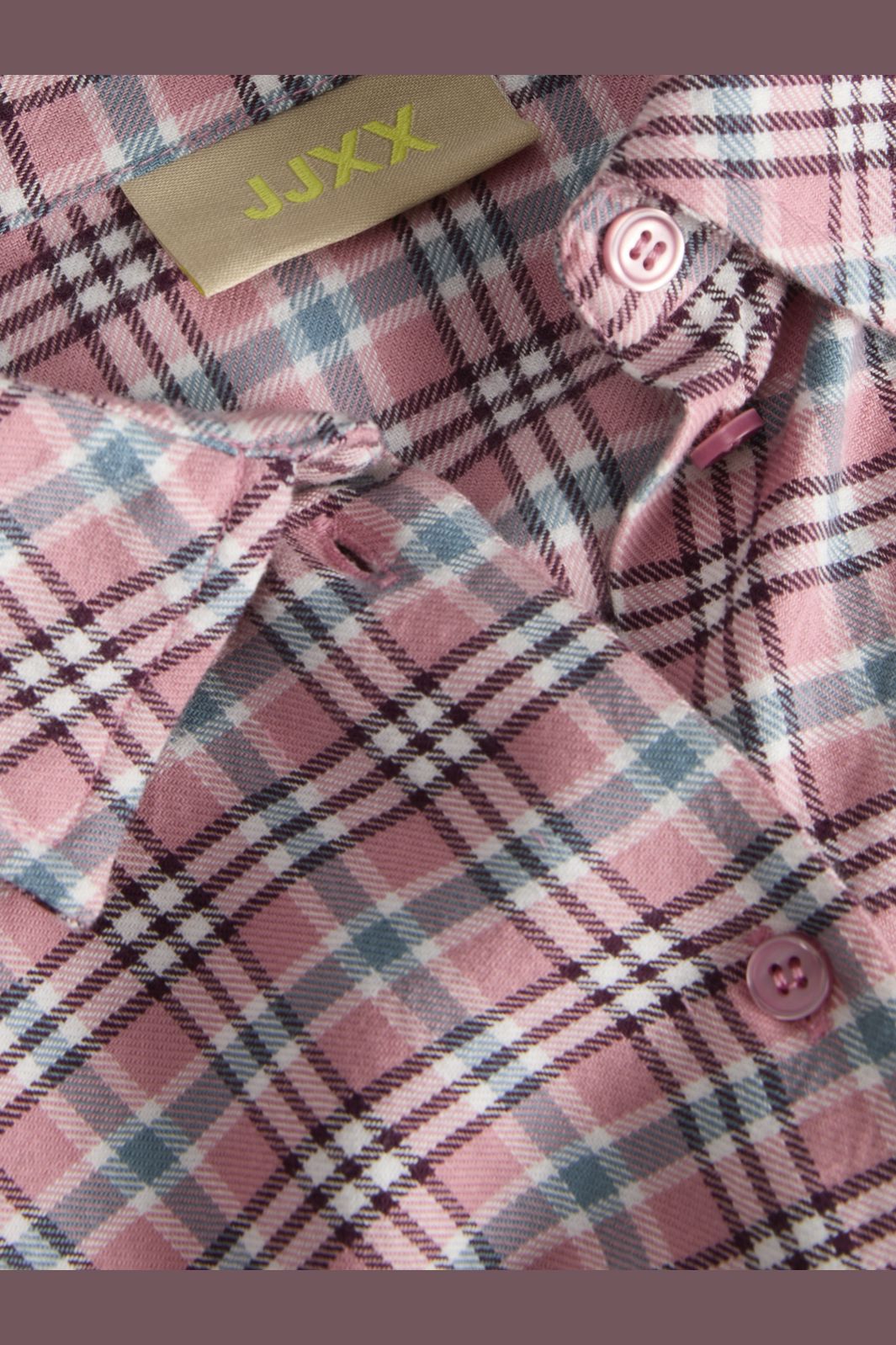Jjxx - Jxjamie Check Flannel Ls Short Shirt - 5040719 Orchid Smoke Skyway