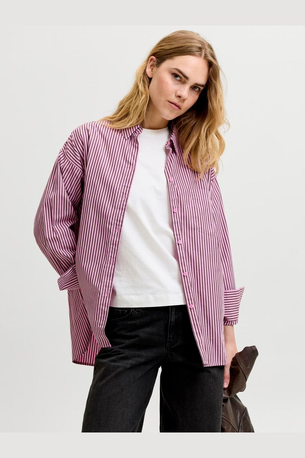 Jjxx - Jxjamie Ls Relaxed Poplin Shirt - 5040519 Orchid Smoke Demitasse
