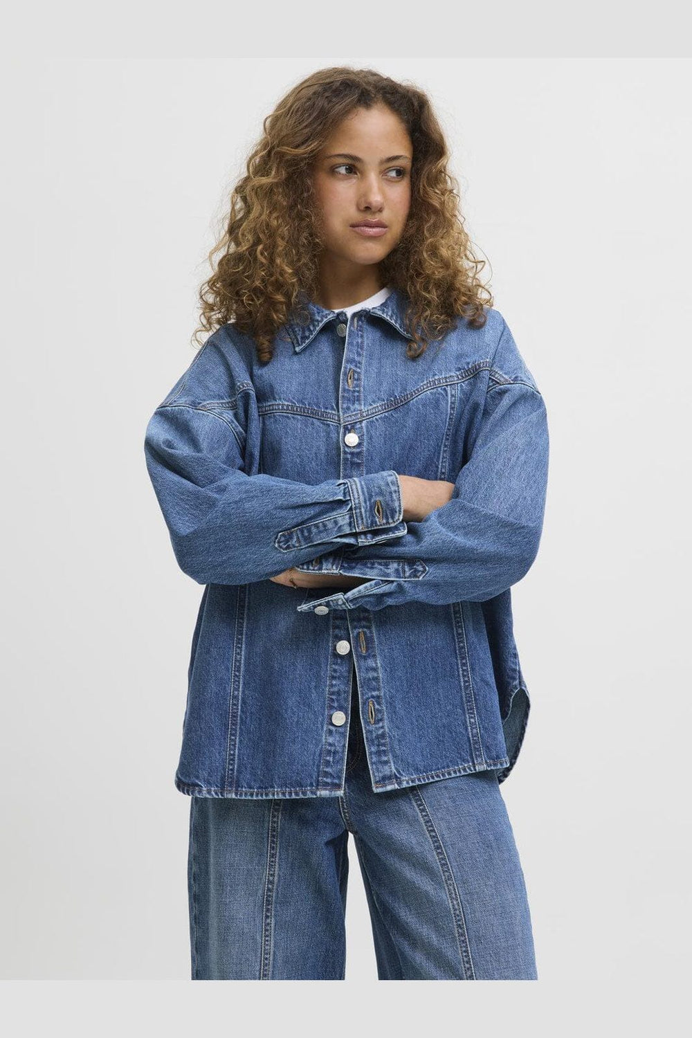 Jjxx - Jxjamila Ls Denim Overshirt R282 Ln - 4825649 Medium Blue Denim