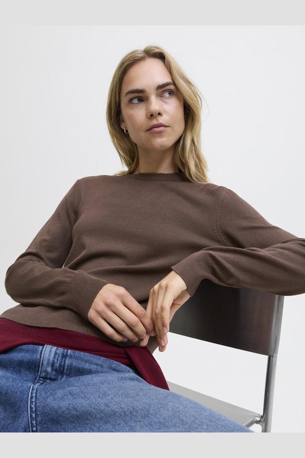 Jjxx - Jxlayla Comfy Ls Crew Neck Knit Ln - 4933790 Bracken