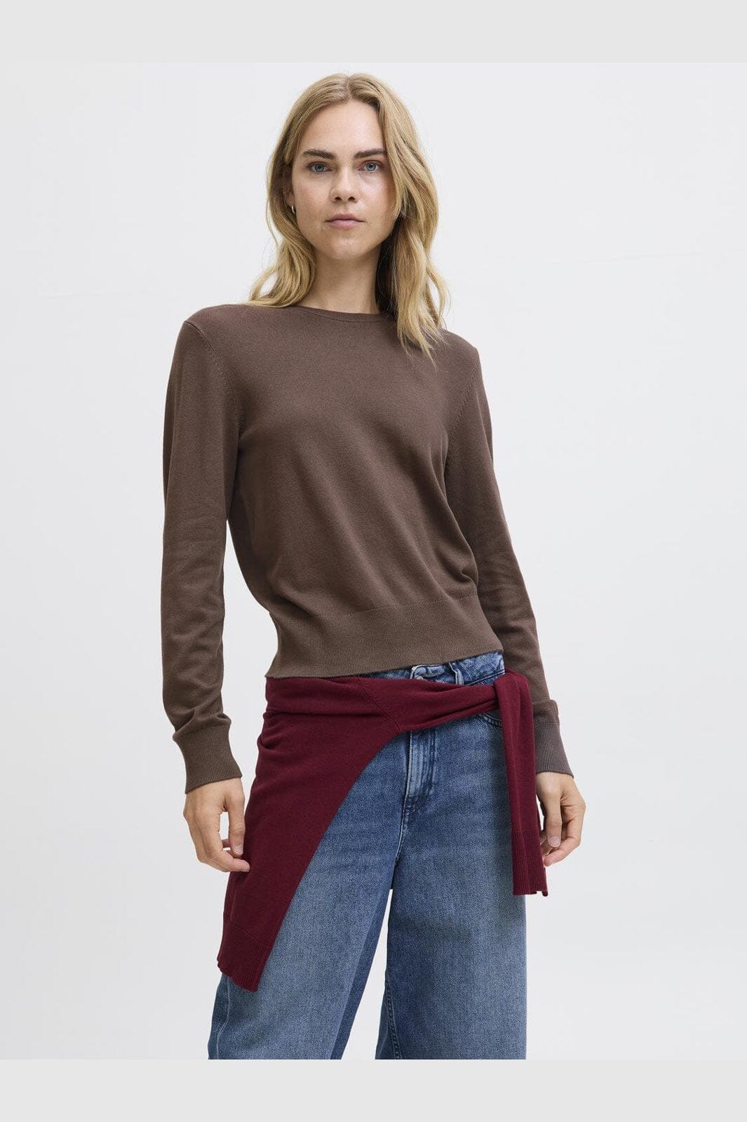 Jjxx - Jxlayla Comfy Ls Crew Neck Knit Ln - 4933790 Bracken