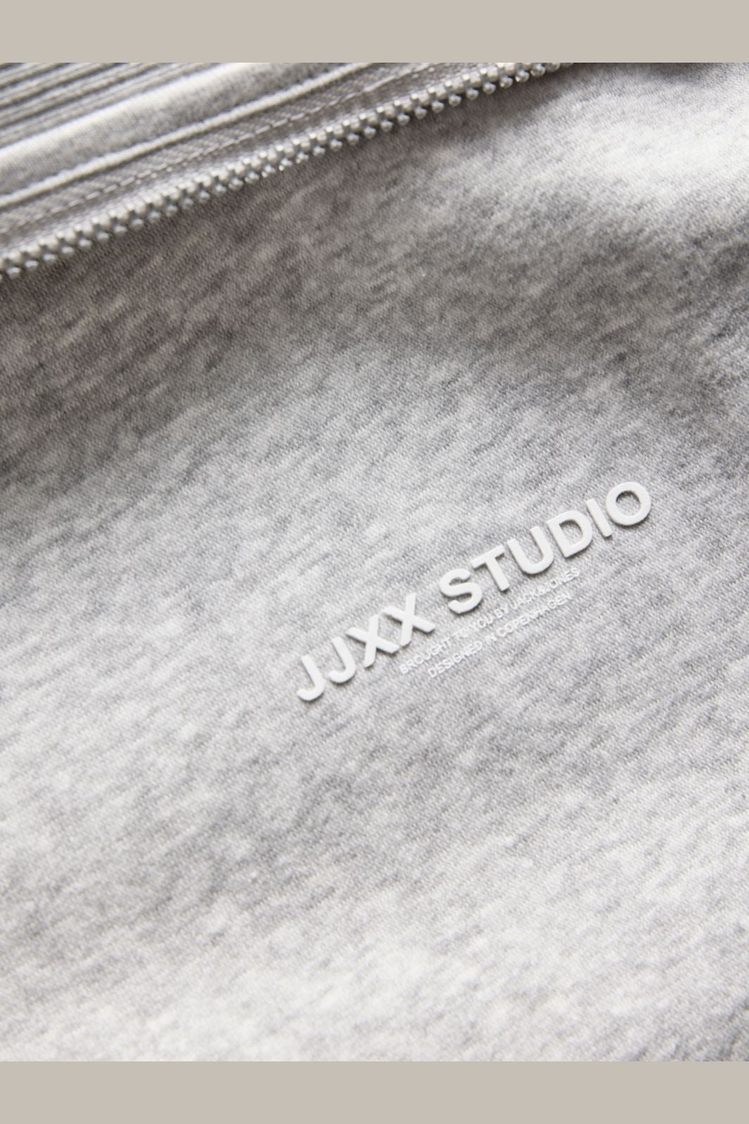 Jjxx - Jxstudio Vesterbro Flat Knit Zip Swt Sn - 5000235 Light Grey Melange Bright White Jjxx Studio