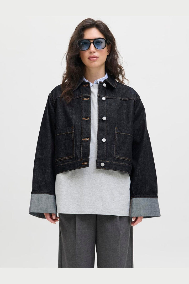 Jjxx - Jxvega Denim Jacket Fold Up R269 - 4825511 Dark Blue Denim