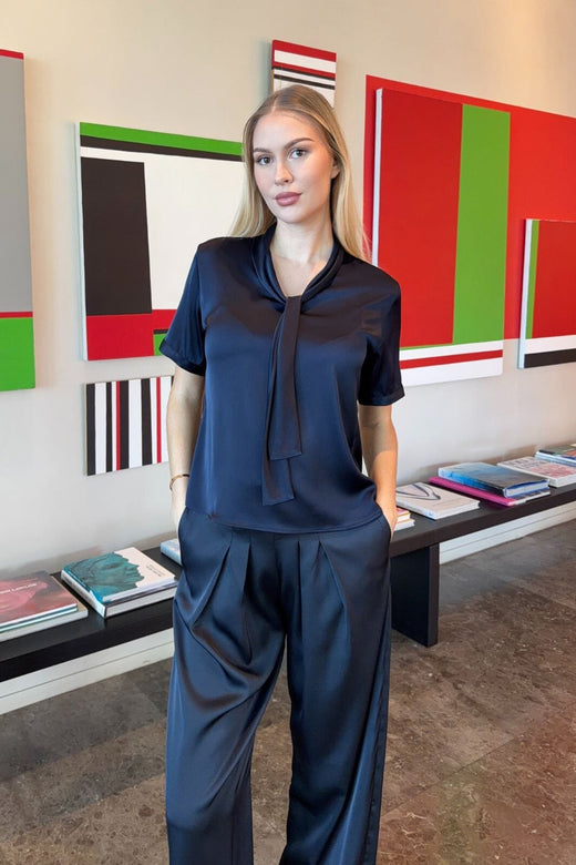 Karmamia - Audrey Blouse (Short) 2346 - Semi Rich Ink Blue Bluser 