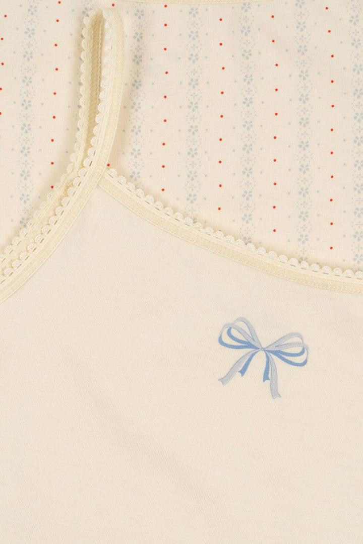 Konges Sløjd - Basic 2 Pack Strap Top Gots Ks102256 - Fete De Fleur/seedpearl