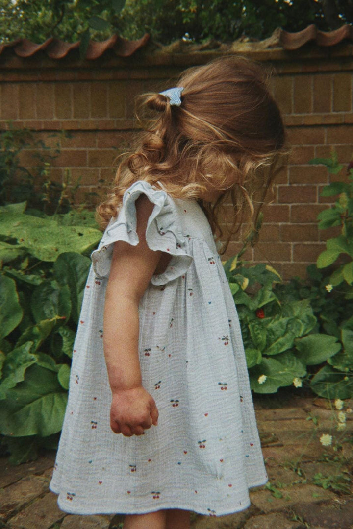 Konges Sløjd - Coco Dress Gots Ks105322 - Cherry Blue Coeur