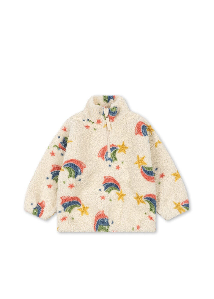 Konges Sløjd - Jody Teddy Half Zip Grs Ks106047 - Rainbow Star