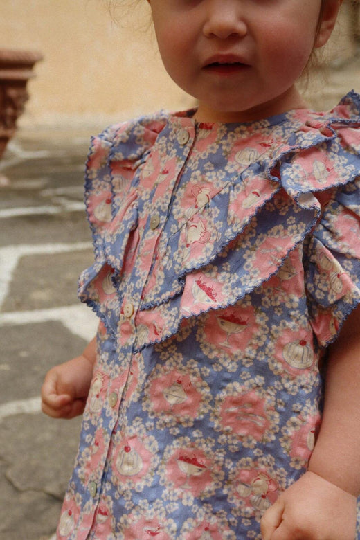 Konges Sløjd - Kim Frill Ss Shirt Gots Ks104906 - Snack Time Skjorter 