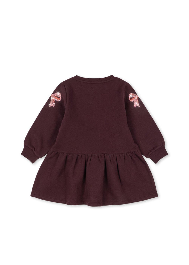 Konges Sløjd - Lou Bow Sweat Dress Gots Ks106520 - Decadent Chocolate