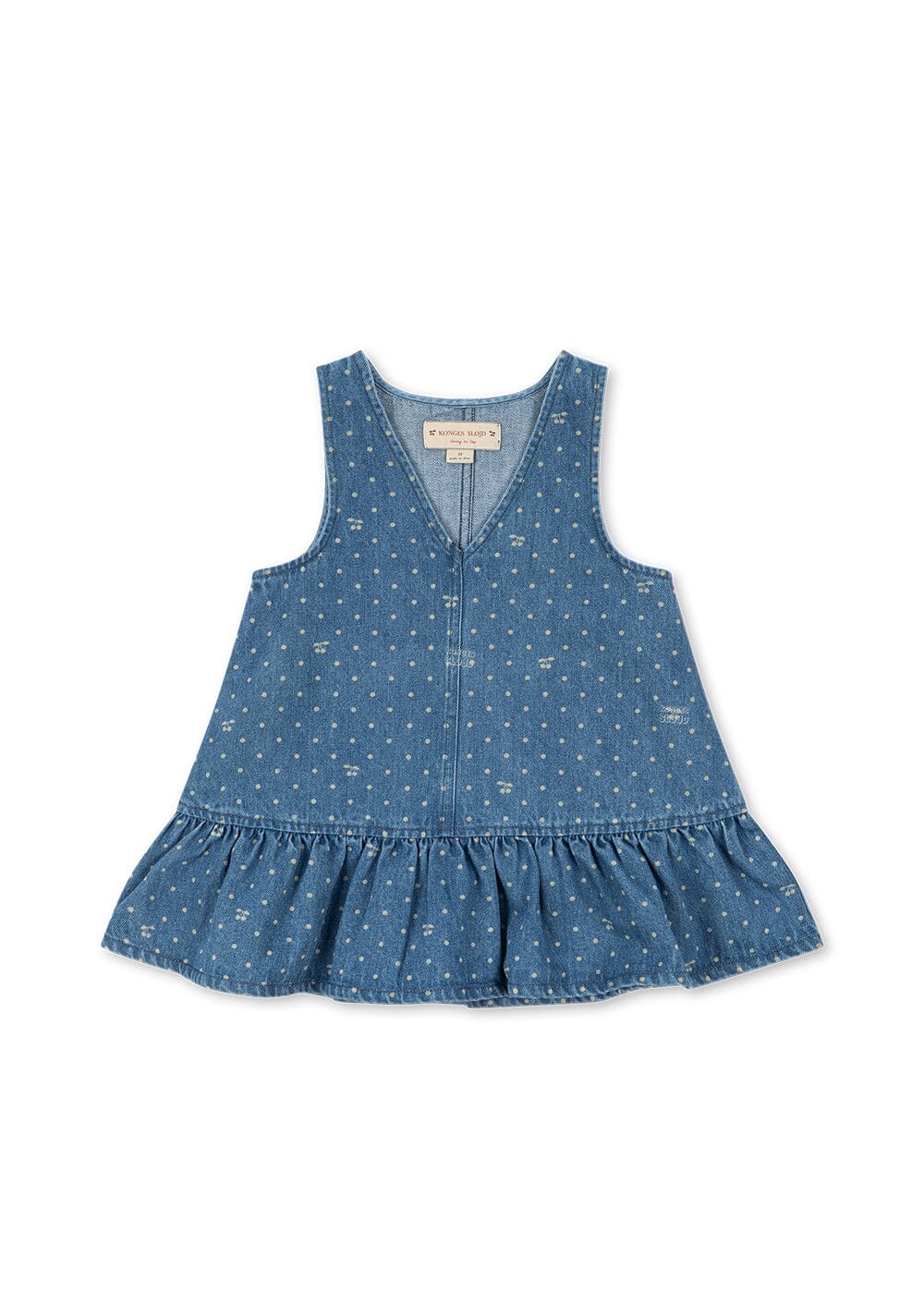 Konges Sløjd - Magot Frill Dress Gots Ks107092 - Cherry Dot Denim