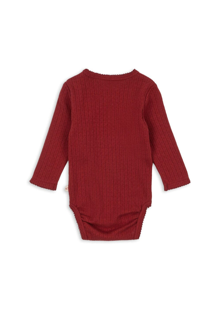 Konges Sløjd - Minnie Newborn Body Gots Ks104377 - Red Dahlia Bodysuits 