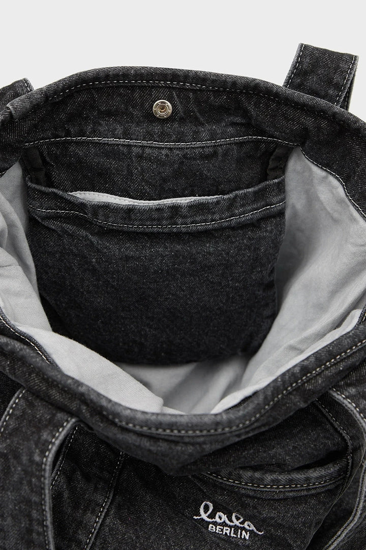 Lala Berlin - East West Tote Merge 10016931 - Washed Black Tasker 
