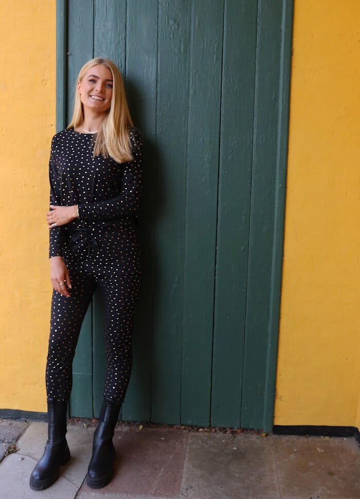 Liberte - Alma-Ls-Top 9504 - Black Gold Heart Toppe 