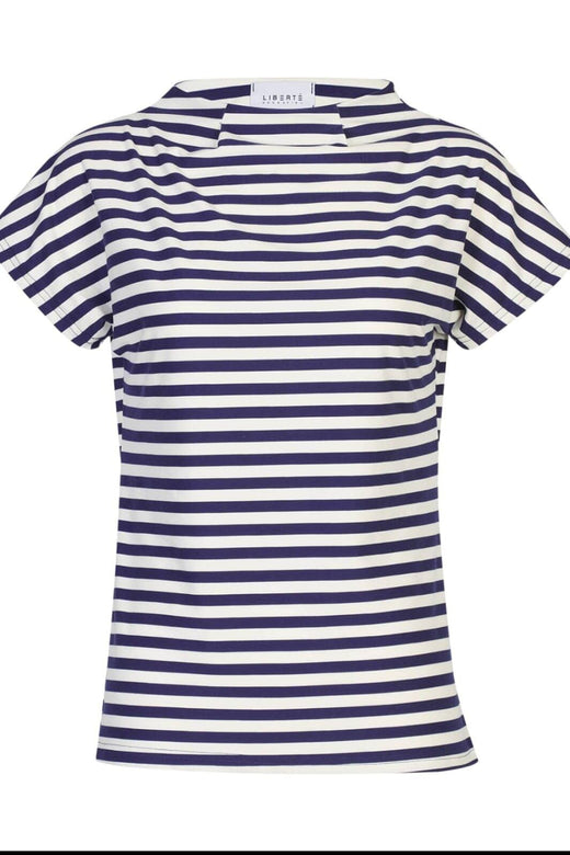 Liberte - Alma-Top 9501 - Blue Creme Stripe T-shirts 