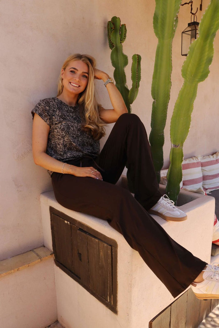 Liberte - Alma-Wide-Pants 9564 - Mocca Bukser 