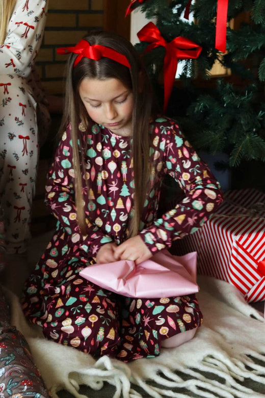 Liberte Ami - Alma-Ls-Babydoll-Dress (Kids) 9658 - Ballerina Bordeaux