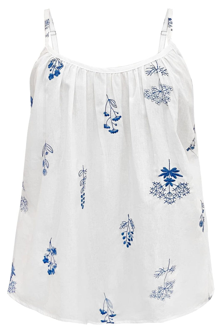 Liberte - Camilla Strap Top 22214 - White Blue Flower
