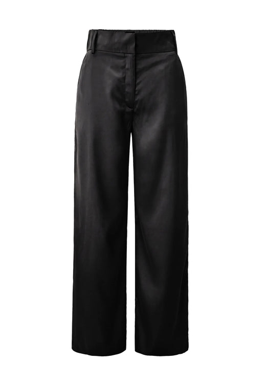 Liberte - Eddy Wide Pants 22482 - Black Sateen Bukser 