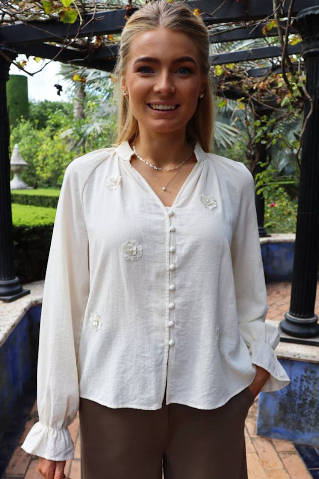 Liberte - Fine Ls Blouse 22364 - Creme Bluser 