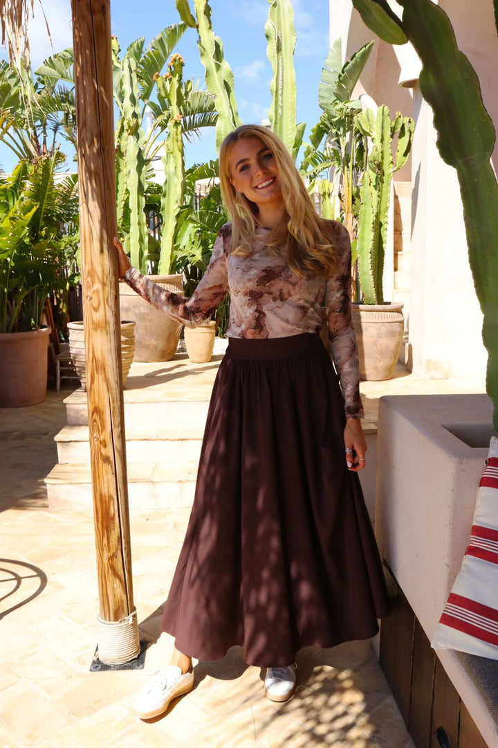 Liberte - Frede Long Skirt 22112 - Dark Chocolate Nederdele 