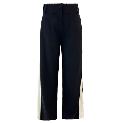 Liberte - Frede Wide Panel Pants 22256 - Black Offwhite Bukser 