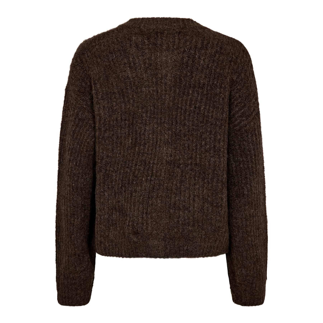 Liberte - Fro O-Neck Cardigan 22260 - Chocolate Cardigans 