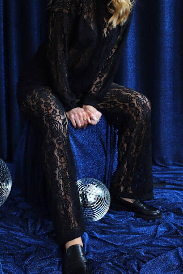 Liberte - Lacy Pants 21537 - Black Lace Bukser 