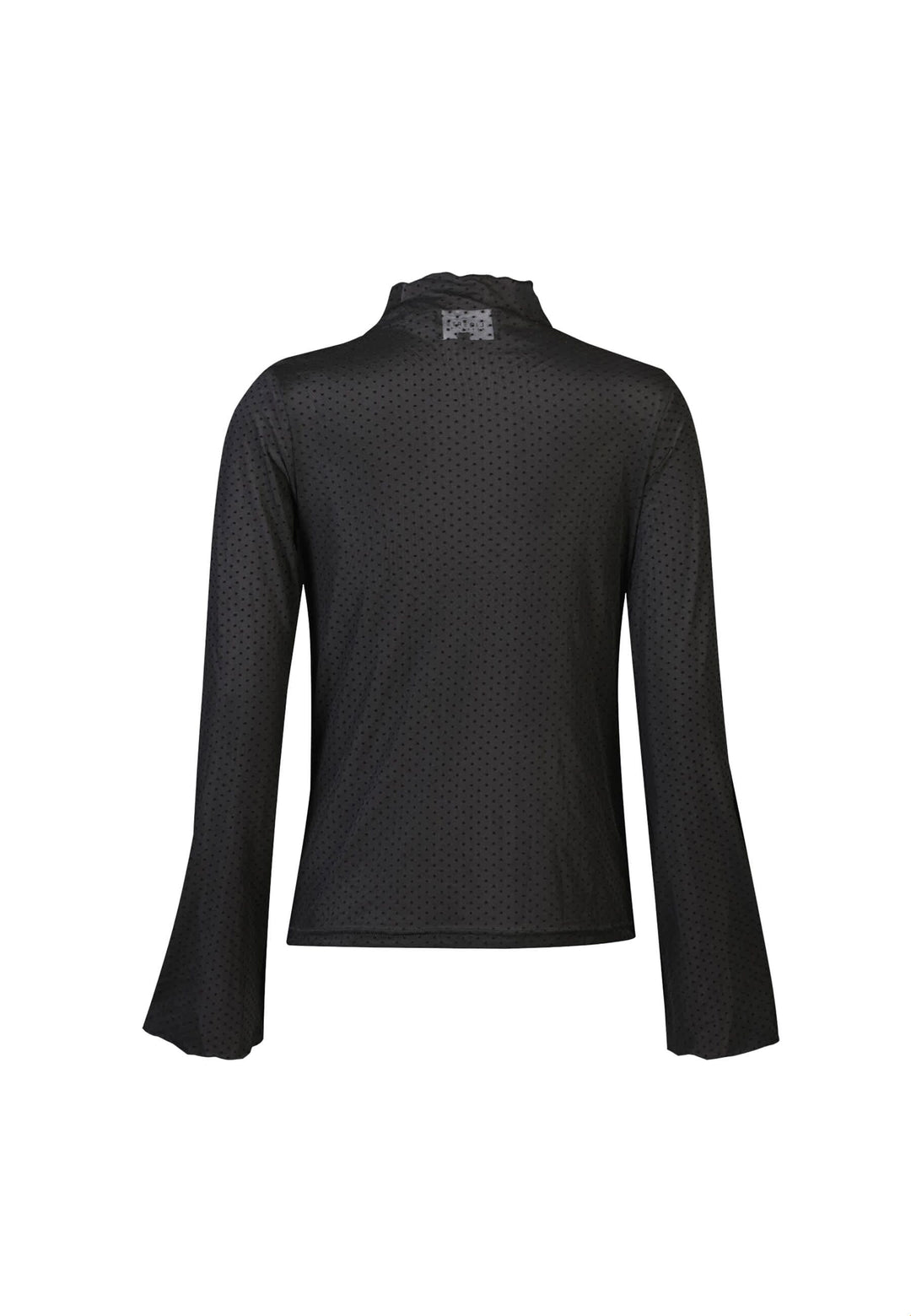 Liberte - Mesh Ls Trompet Top 22486 - Black Small Dot Toppe 