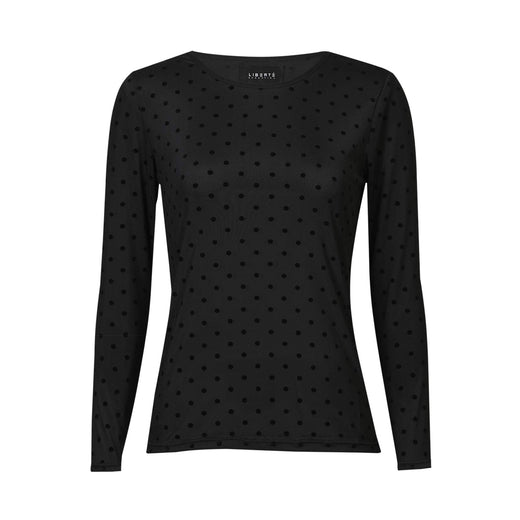 Liberte - Mesh Ls Tshirt, Dot 22069 - Black Medium Dot T-shirts 