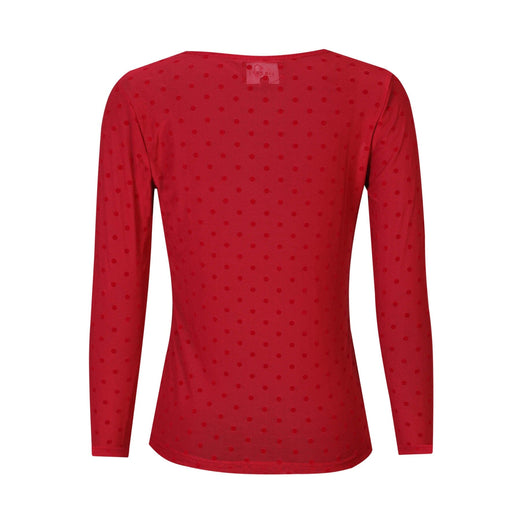 Liberte - Mesh Ls Tshirt, Dot 22069 - Dark Rasberry Medium Dot T-shirts 