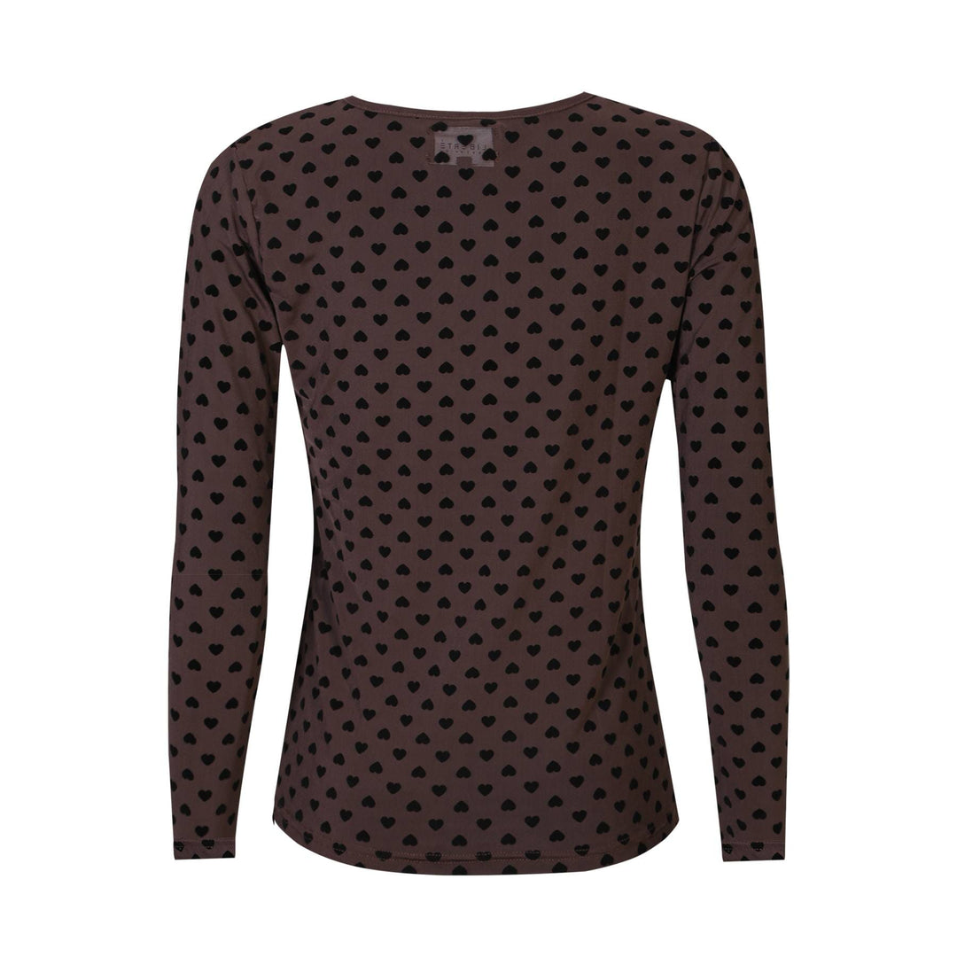 Liberte - Mesh Ls Tshirt, Flock 22081 - Dark Brown Medium Heart T-shirts 