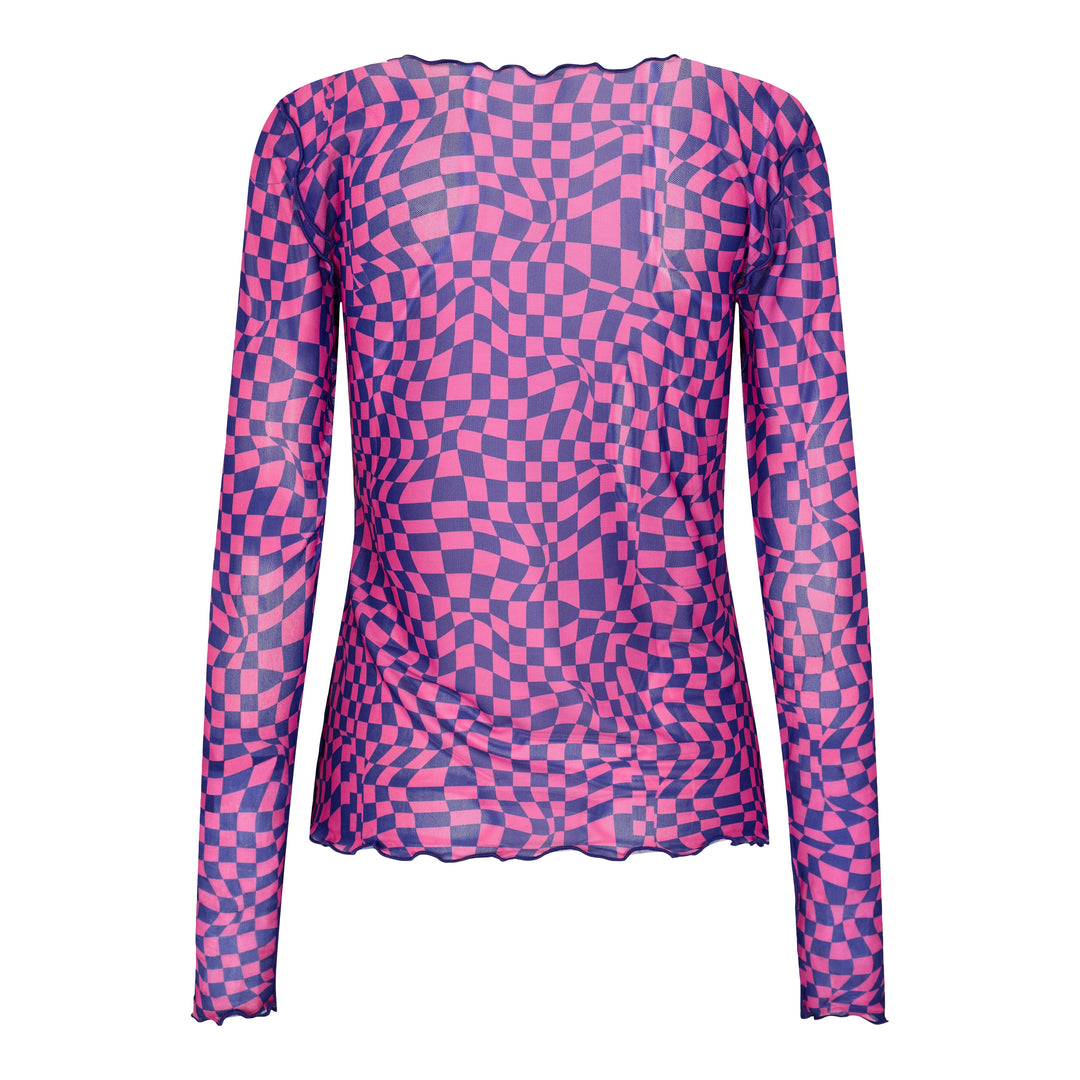 Liberte - Mesh-Top - Squizzy Checks Pink Bluser 