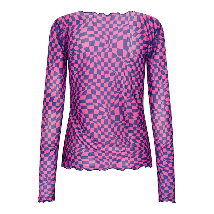 Liberte - Mesh-Top - Squizzy Checks Pink Bluser 