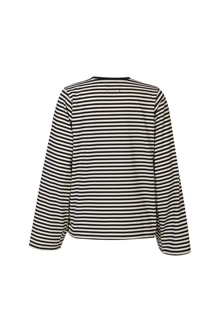 Liberte - Nalia Ls Boxy Tshirt 22473 - Black Creme Stripe