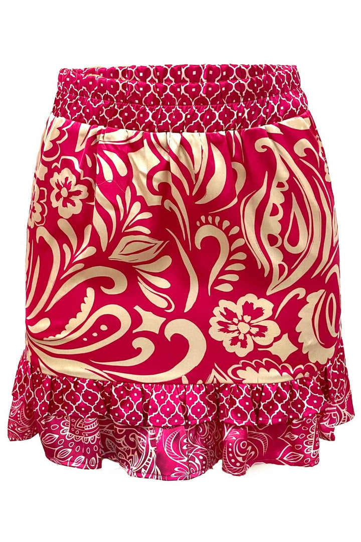 Liberte - Tia-Frill-Short-Skirt 22238 - Pink Mix