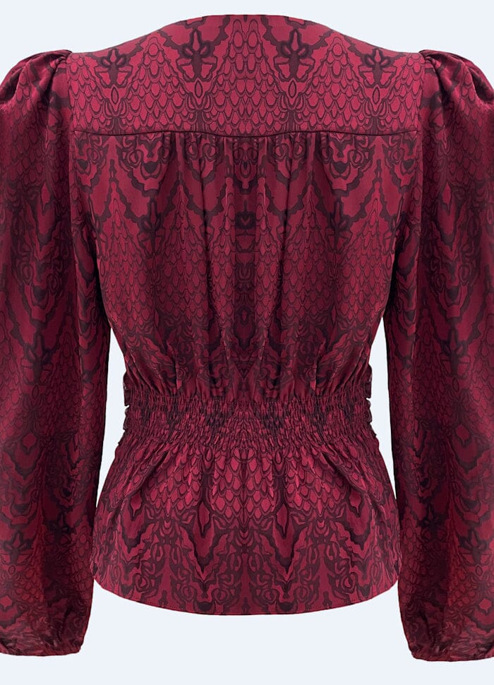 Liberte - Tiki Ls Twist Blouse 22120 - Bordeaux Bluser 