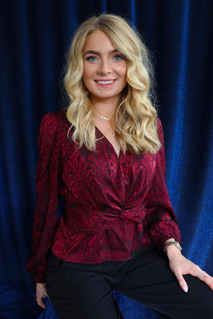 Liberte - Tiki Ls Twist Blouse 22120 - Bordeaux Bluser 