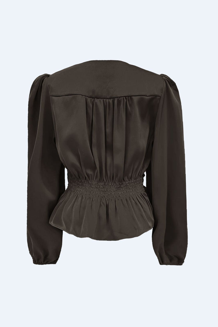 Liberte - Tiki Ls Twist Blouse 22120 - Dark Brown