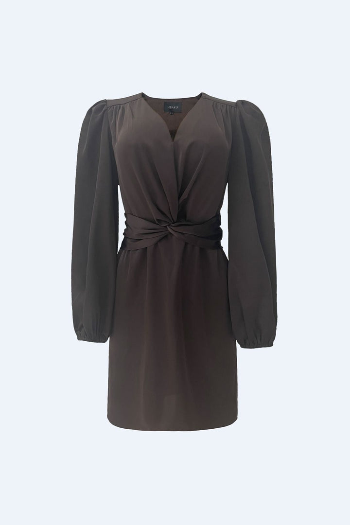 Liberte - Tiki Ls Twist Dress 22264 - Dark Brown