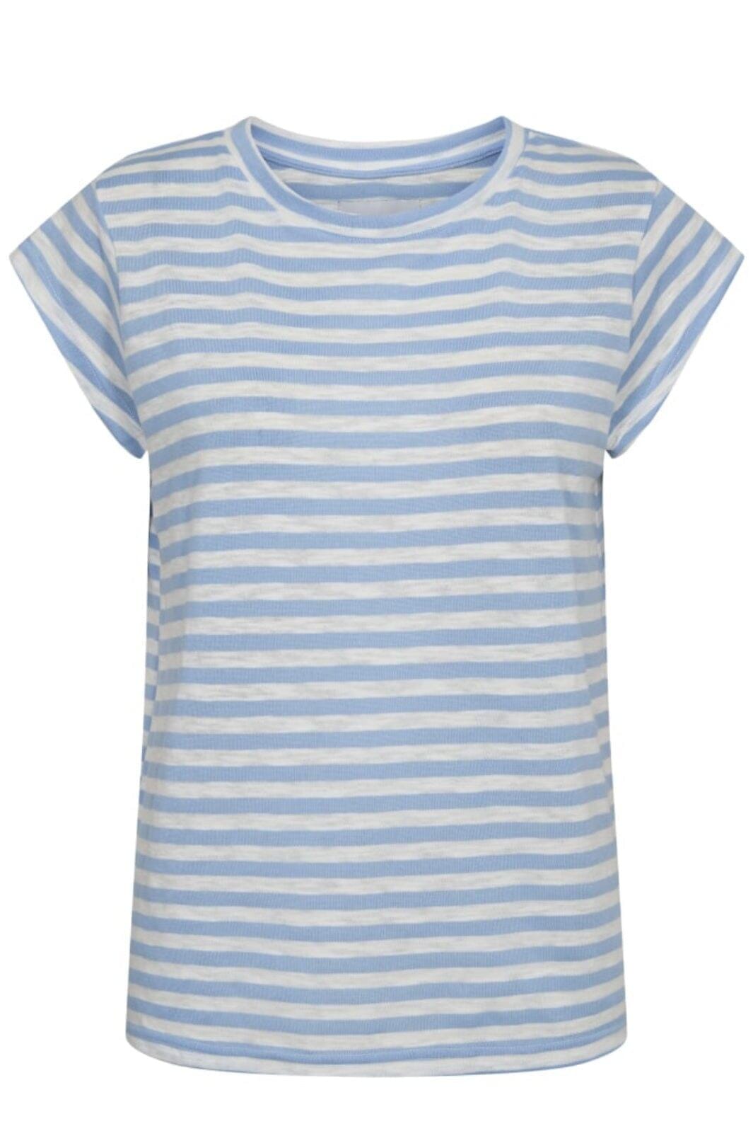 Forudbestilling - Liberte - Ulla-Stripe-Tshirt - Light Blue White Stripe T-shirts 