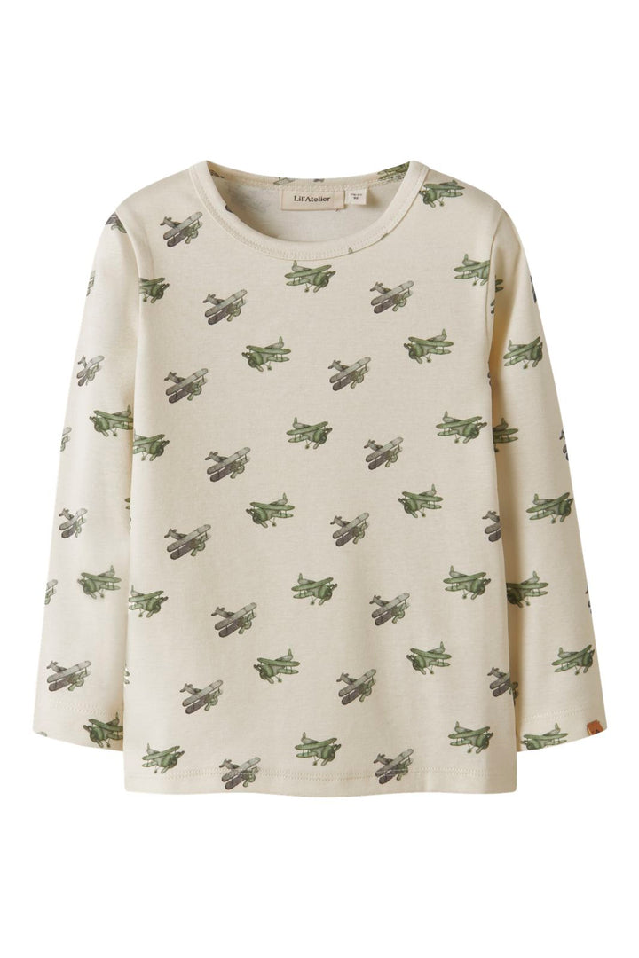 Lil' Atelier Mini - Nmmlayo Geu Ls Slim Top Lil - 4967053 Coconut Milk Airplane