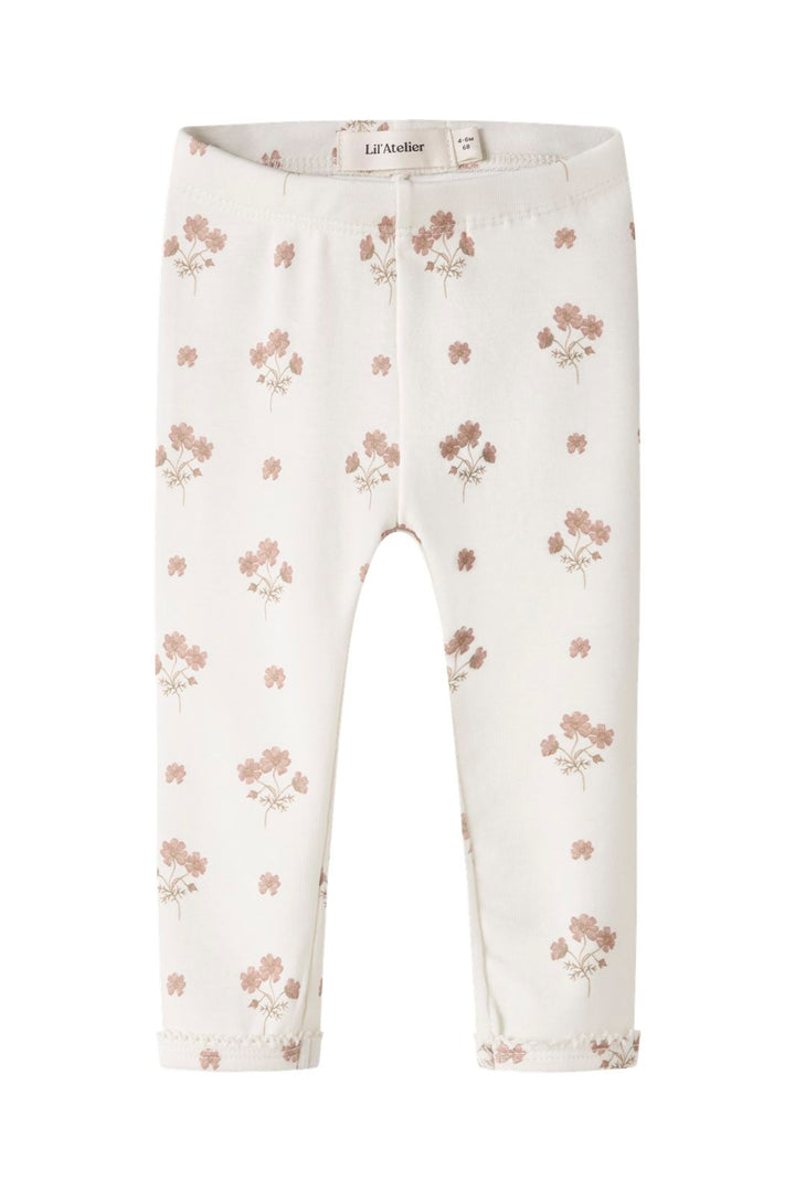 Lil' Atelier - Nbflayo Sin Slim Leggings Lil - 5033059 Coconut Milk Flower Pink
