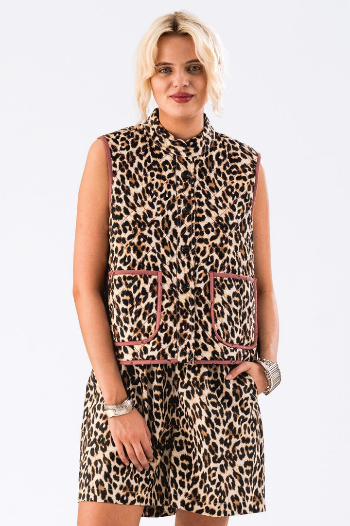 Lollys Laundry - Cairoll Quilted Vest - 72 Leopard Print Veste 